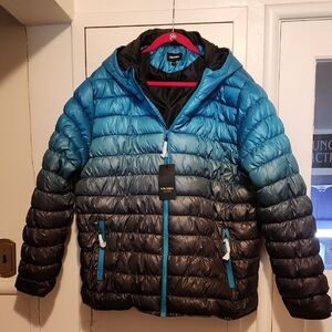 Blue and Black Puffer Jacket